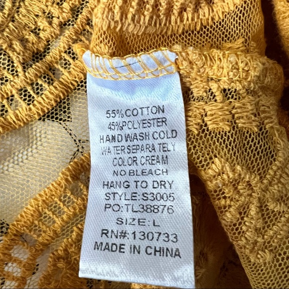 Umgee Mustard Yellow Embroidered Boho Duster - Picture 10 of 13